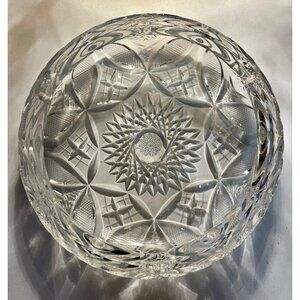 Antique American Brilliant Cut Glass Ashtray – 6” with Cigarette Rests – Deep Ge